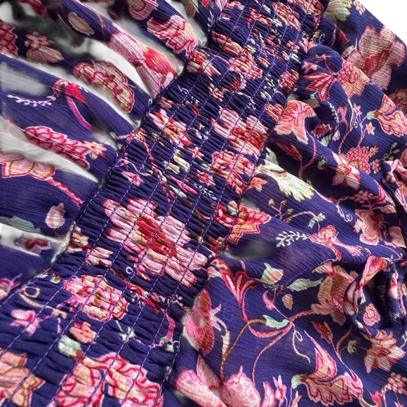 MSK Floral Sleeveless Maxi Dress - Purple and Pink with Elastic Waist and Lining - Picture 5 of 11